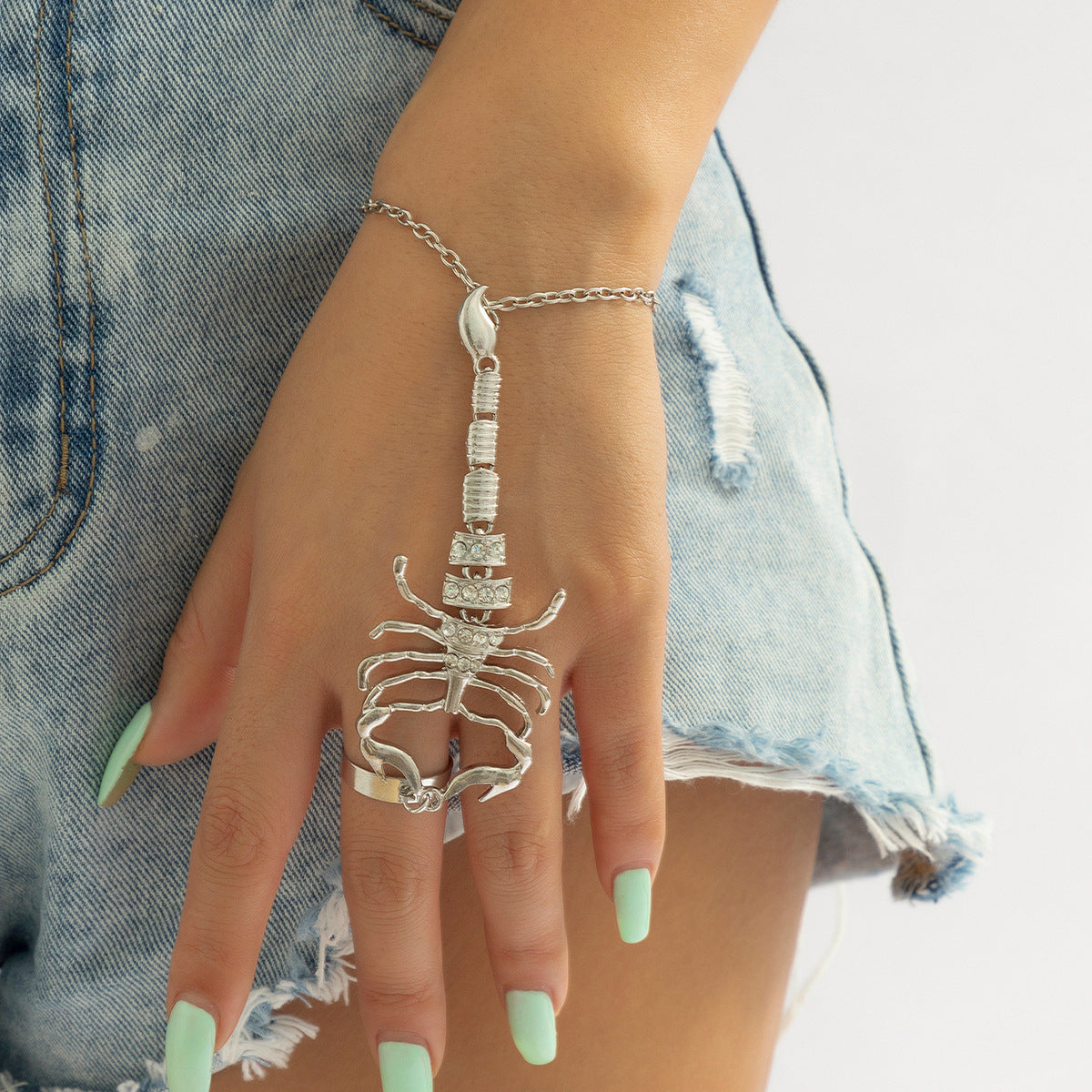 Scorpion Ring Bracelet | Scorpion Adjustable Finger Ring | Scorpion Ring Bracelet Jewelry | Scorpion Elastic Band