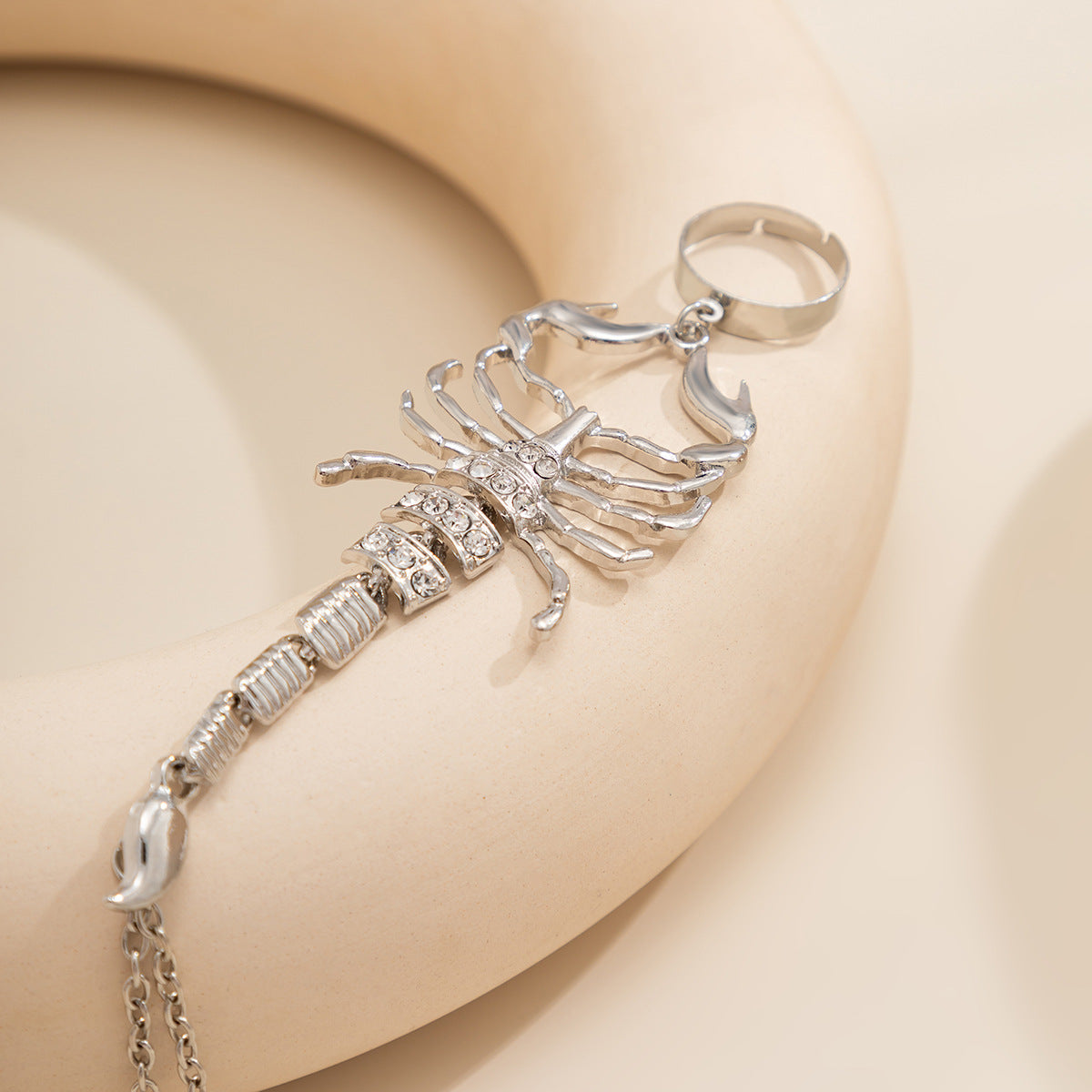 Scorpion Ring Bracelet | Scorpion Adjustable Finger Ring | Scorpion Ring Bracelet Jewelry | Scorpion Elastic Band