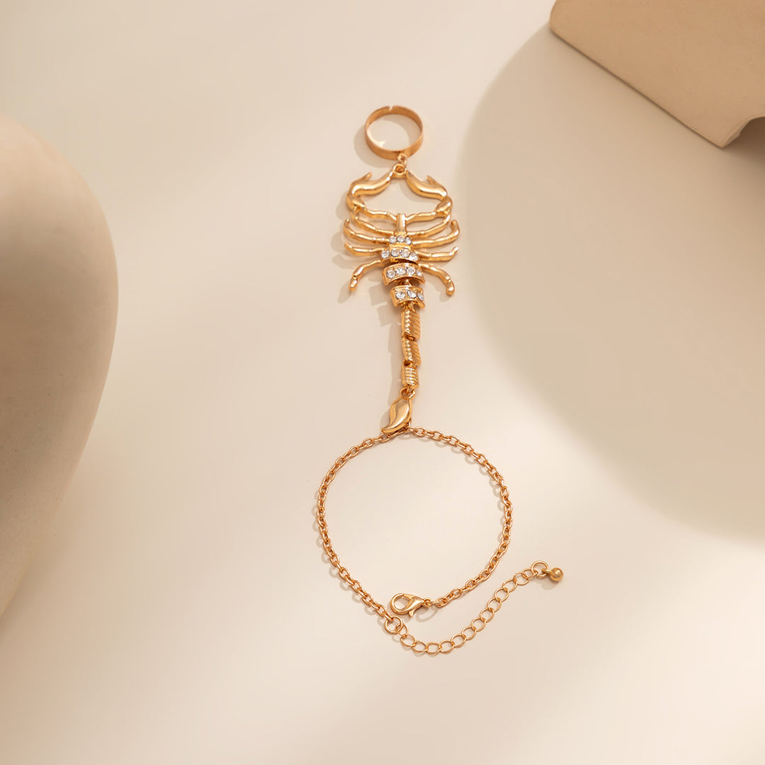 Scorpion Ring Bracelet – Adjustable Gothic Statement Jewelry