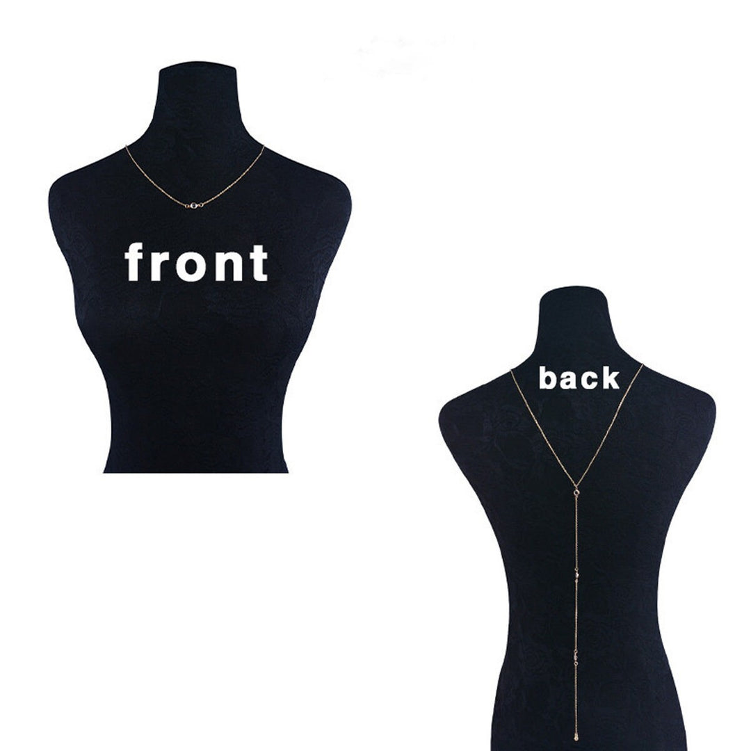 Simple Back Chain - Backdrop Necklace - Open Back Necklace - Pearl Y Necklace