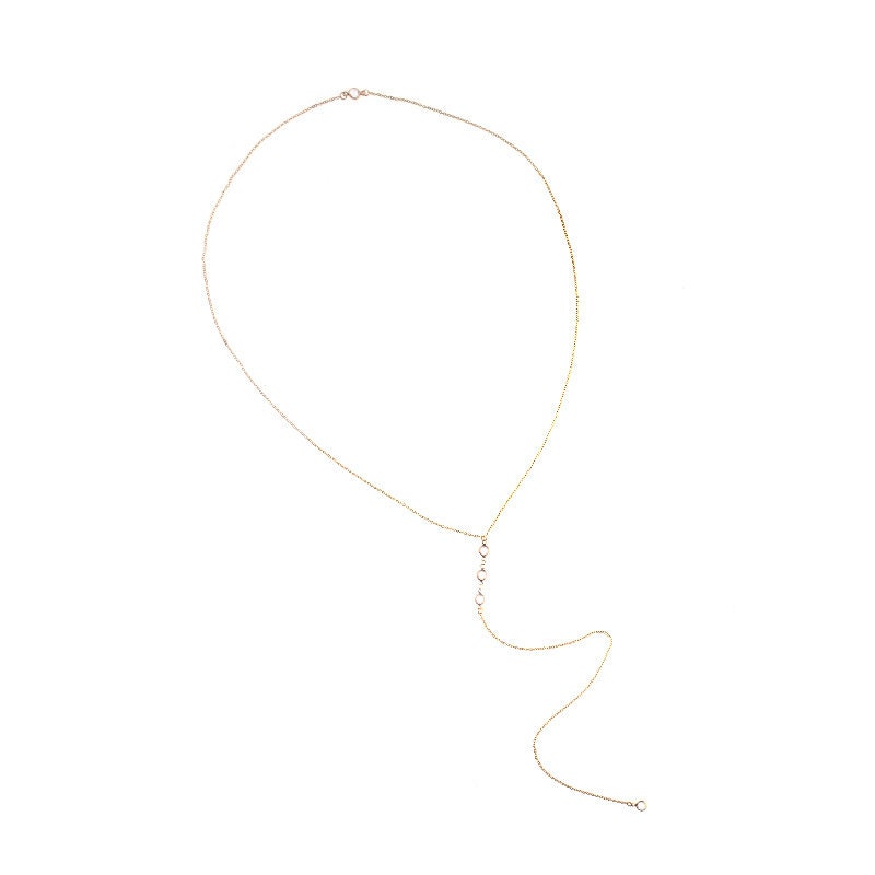 Simple Crystal Back Chain - Open Back Crystal Jewelry - Modern Bride Gift