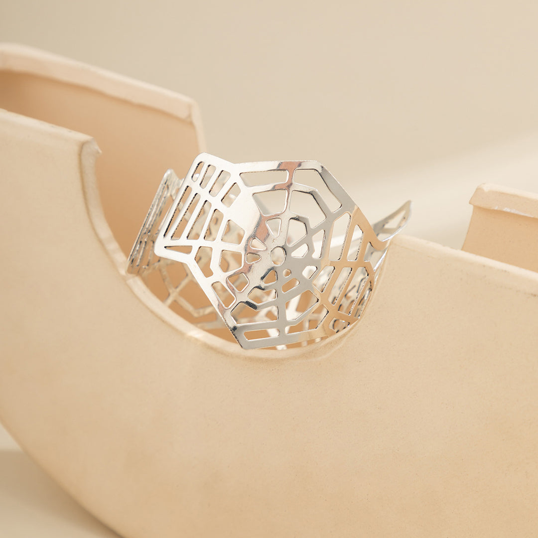 Spider Web Cuff Bracelet – Gothic Statement Armband Jewelry