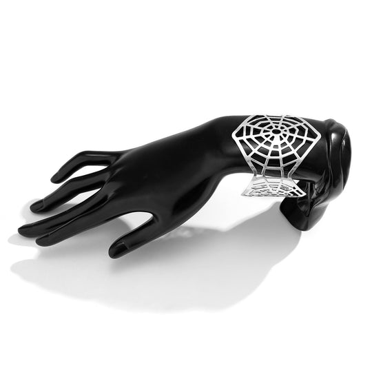 Spider Web Cuff Bracelet – Gothic Statement Armband Jewelry