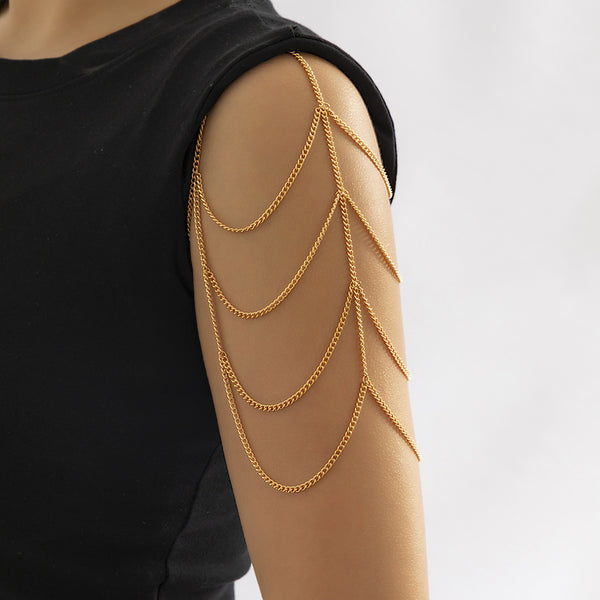 Stylish Multilayered Shoulder Chain | One Part Shoulder Bracelet | Minimalist Shoulder Chain Cuff | Upper Arm Shoulder Bracelet