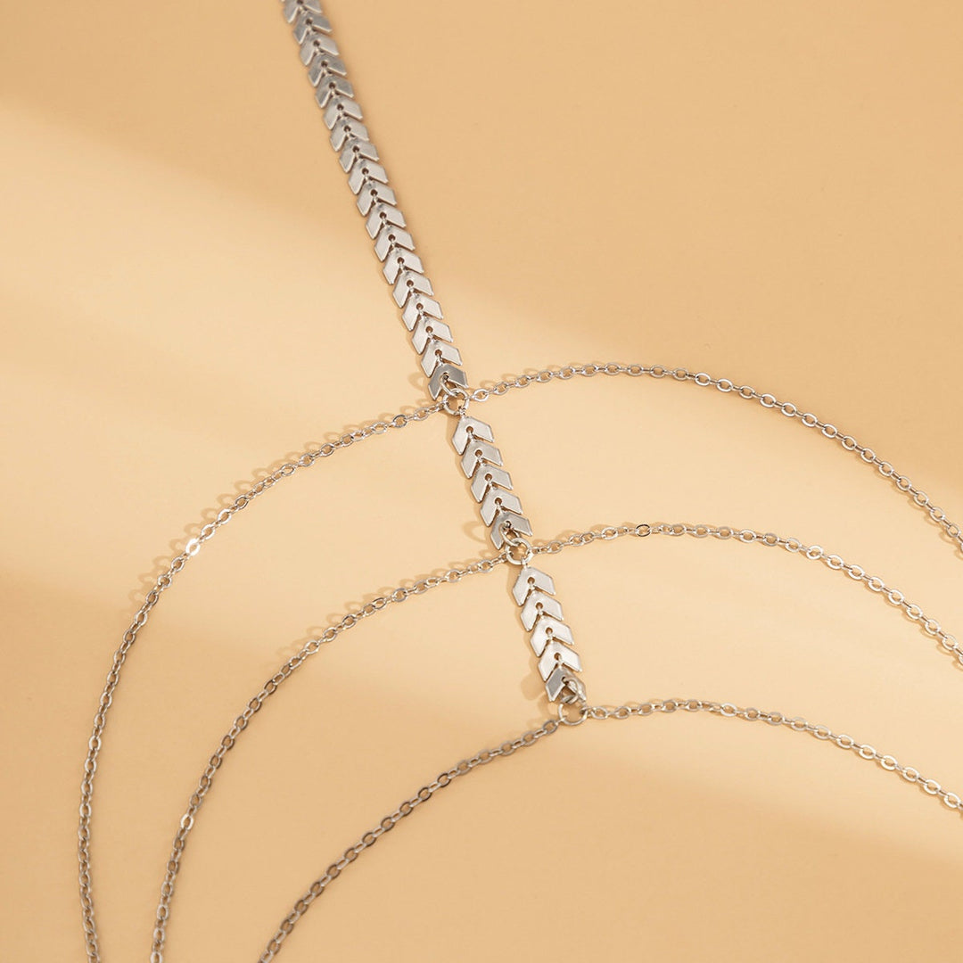 Wheat Chain Thigh Harness - Multi Layer Botanical Leg Jewelry