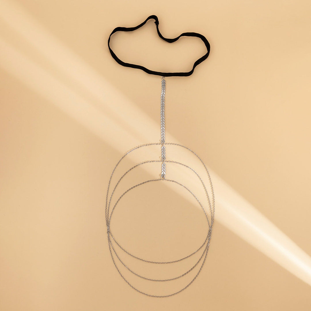 Wheat Chain Thigh Harness - Multi Layer Botanical Leg Jewelry