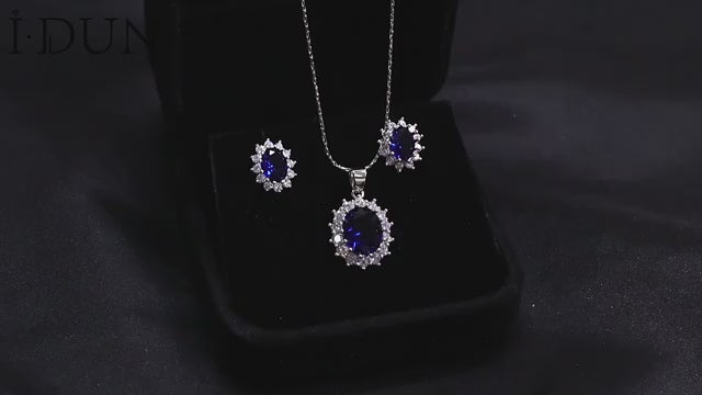 3 Pcs Cubic Zircon Pendant Necklace Luxury Set | Cubic Zircon Pendant | Oval Engagement Ring | Bridesmaid Necklace | Multi Stone Ring