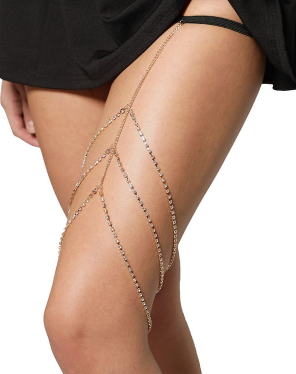 Beach Bikini Thigh Chain Charm Body Jewelry | Bikini Body Jewelry | Thigh Leg chain | Beach Chain | Gold Leg Chain |Festival wear