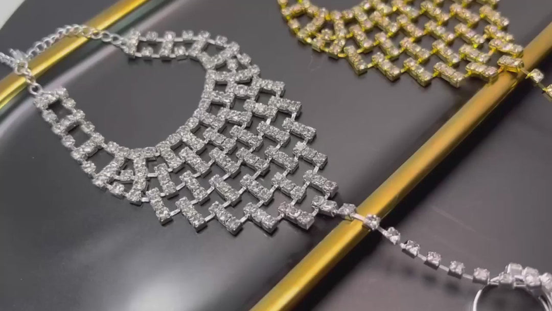 Crystal Hand Chain & Barefoot Sandal - 2-in-1 Gift for Women