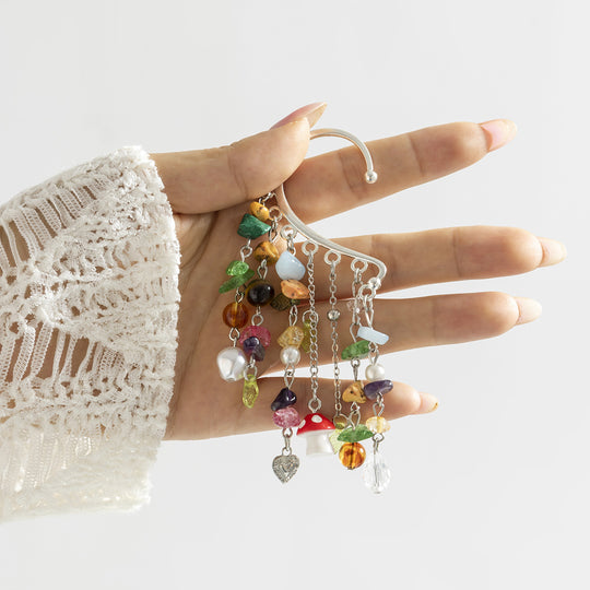 Colorful Drop Earrings - Multi-Color Earrings - Tassel Ear Cuff -  1PC