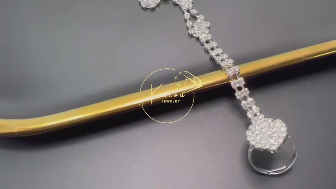 Flower Crystal Barefoot Sandal - Single Bridal Beach Wedding