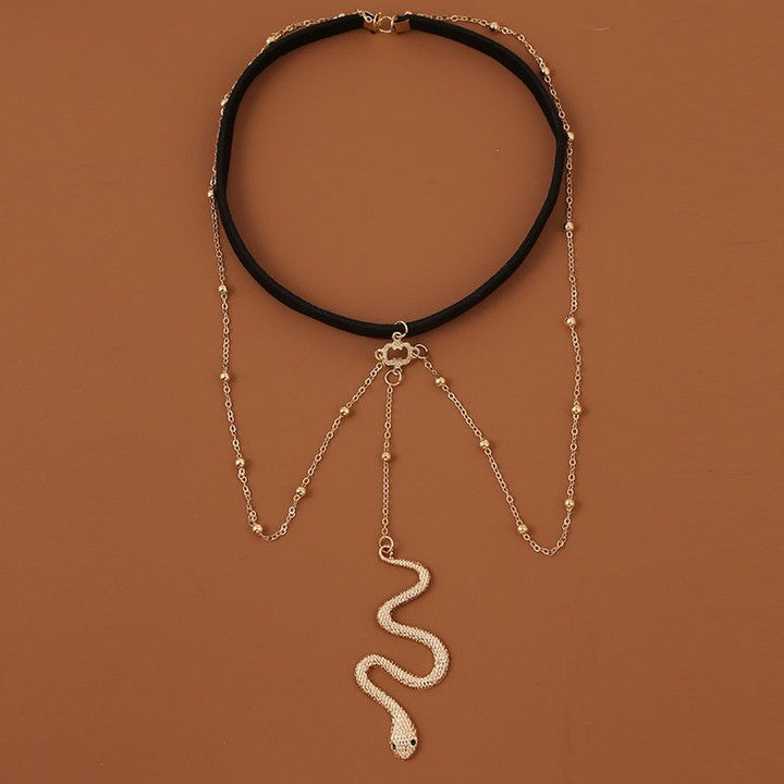 Single Layered Snake Leg Chain - Layered Leg harness - Body Pendant Snake Charm