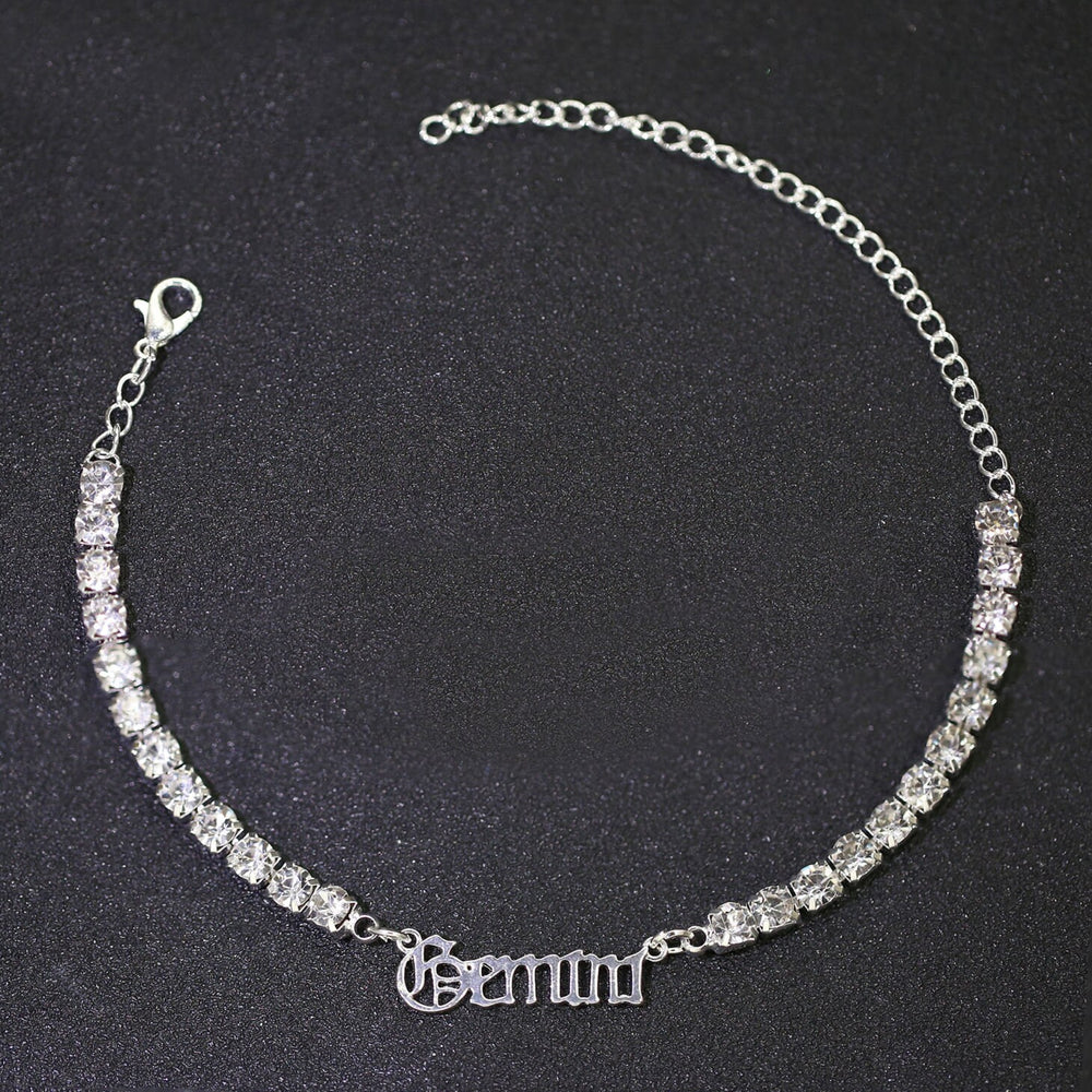 Diamond Zodiac Anklet - Personalized Tennis Chain Jewelry