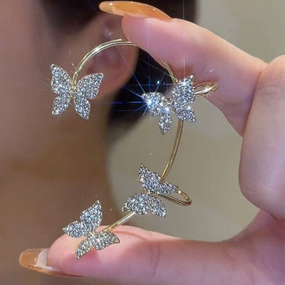 Non-Piercing Ear Cuff Butterfly Earrings - Butterflies Jewelry - Wedding Earrings