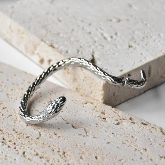 Silver Snake Earring – Single Long Cobra Statement Jewelry