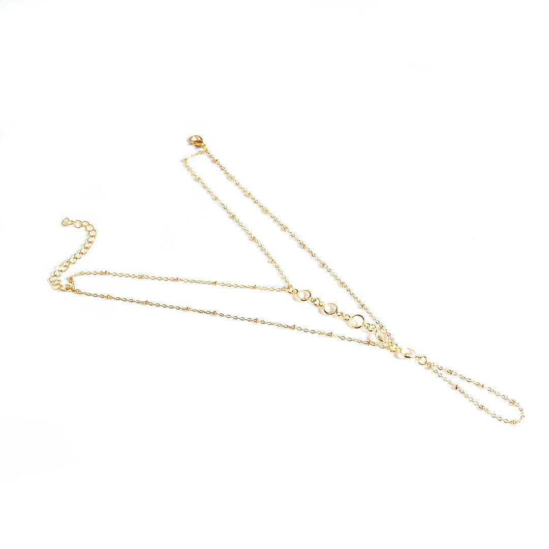 Simple Crystal Barefoot Sandal - Single Bridal Wedding Piece