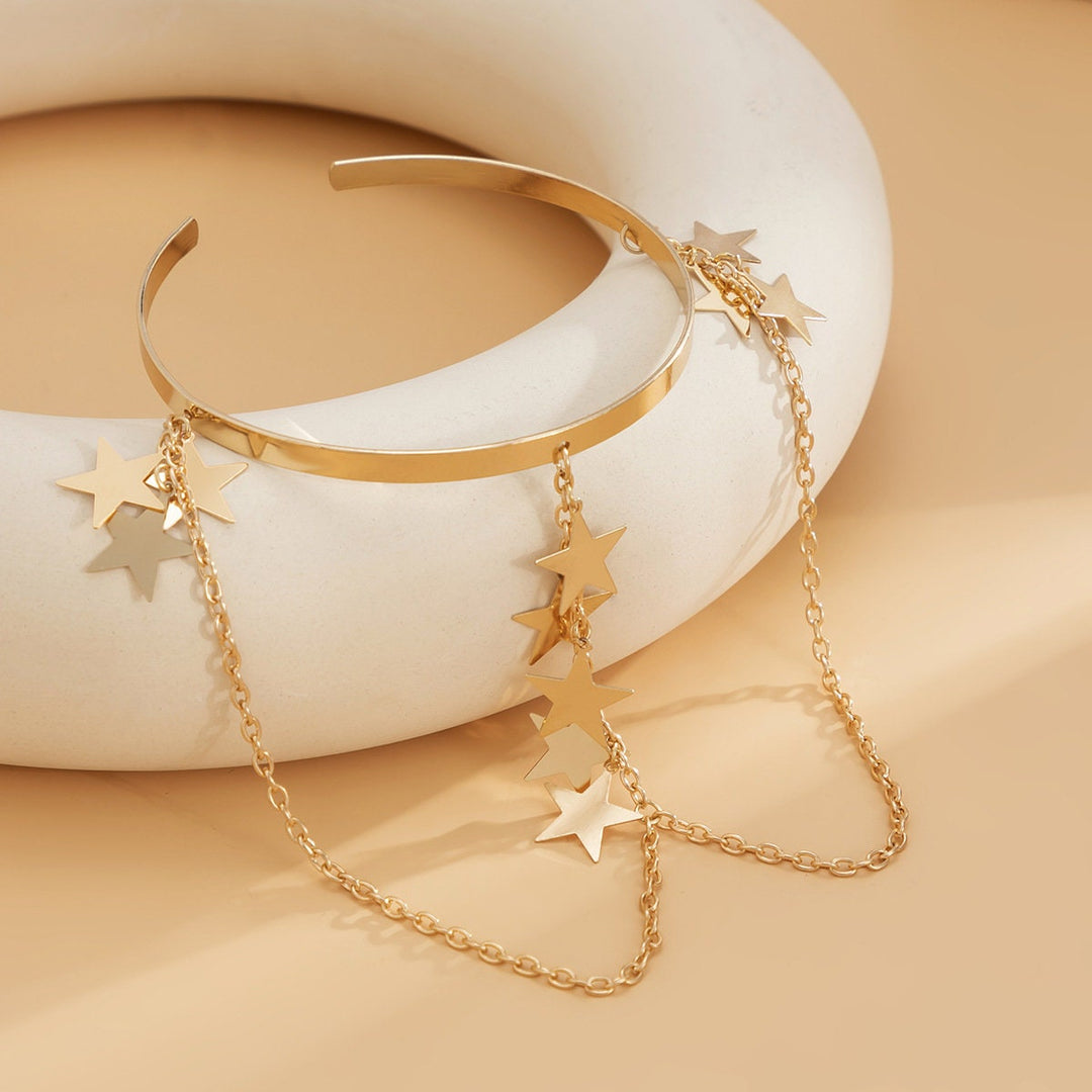 Sparkly Star Upper Arm Chain - Adjustable Bridal Arm Bracelet
