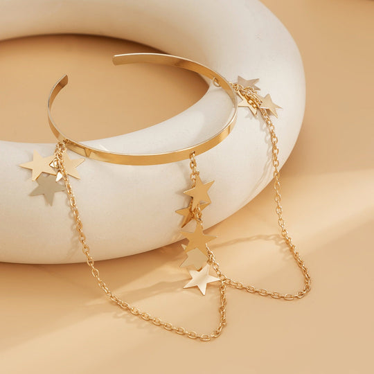 Sparkly Star Upper Arm Chain - Adjustable Bridal Arm Bracelet
