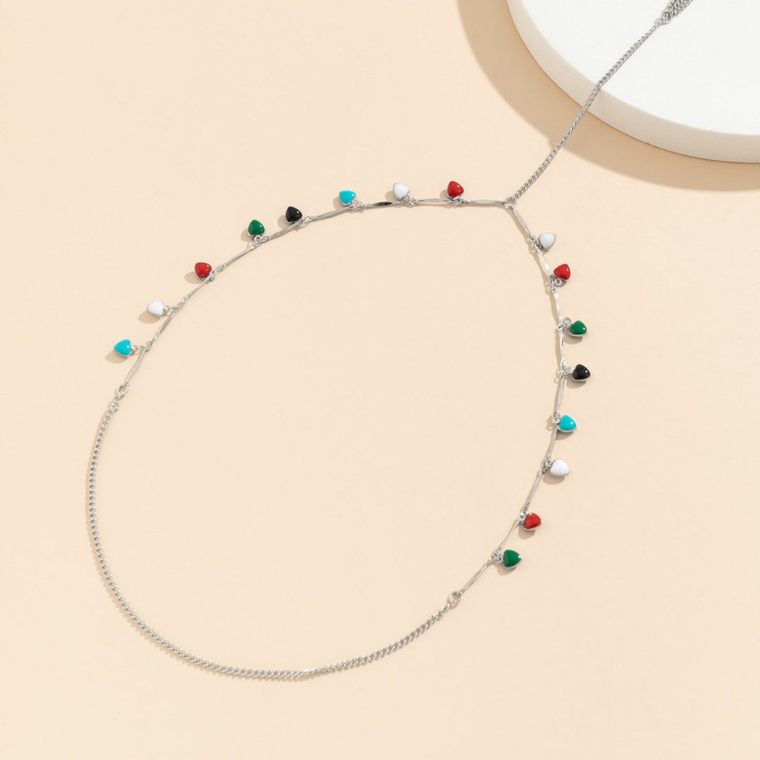 Multicolor Heart Leg Chain - Gold & Silver Thigh Body Jewelry