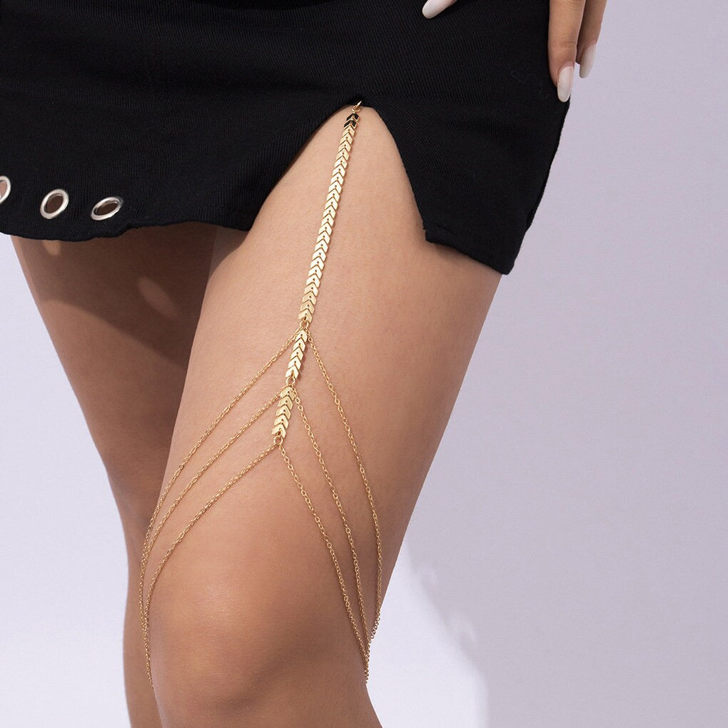 Double Layered Snake Leg Chain, Bikini Body Bridal Jewelry