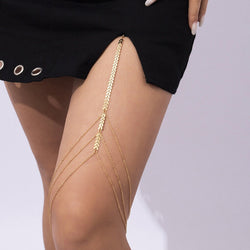 Wheat Shape Leg Chain | Bikini Body Bridal Jewelry | Layered Leg harness | Bikini Leg Chains Body Pendant | Wheat Shape Thigh Chain