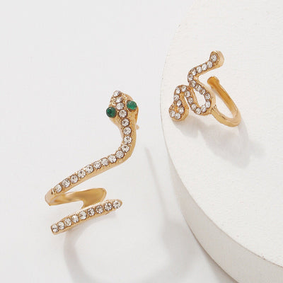 Snake Earring Set | Cobra Earrings | Snake Lover Gift | Reptile Jewelry | Snake Ear Piece | Long Snake Earrings | Silver Charm Snake