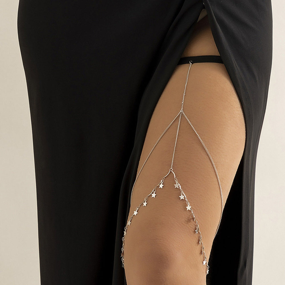 Star Charm Thigh Chain - Celestial Double Layer Leg Jewelry