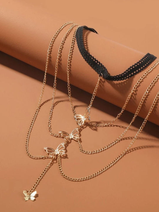 Women sexy Butterfly leg Chain - Cascading Thigh Body Jewelry