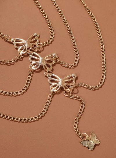 Women Sexy Body Chain Butterfly Leg Chain | Women Leg Chain | Butterfly Leg Chain | Gold & Silver Leg Chain | Butterfly Charm Chain | Thigh Chain