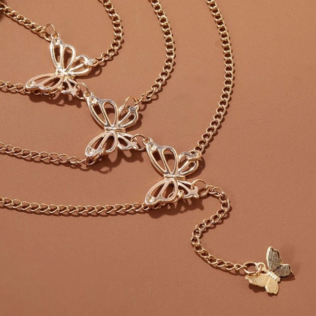 Women sexy Butterfly leg Chain - Cascading Thigh Body Jewelry
