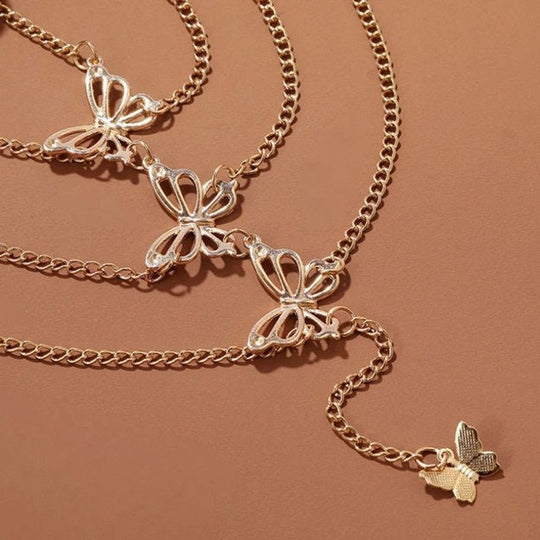 Women sexy Butterfly leg Chain - Cascading Thigh Body Jewelry