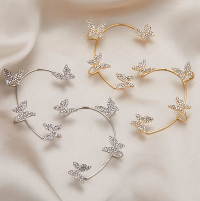 Non-Piercing Ear Cuff Butterfly Earrings - Butterflies Jewelry - Wedding Earrings