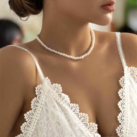 Pearl Back Necklace Sliding Back Chain - Lariat Back Pendant - Gift for Brides