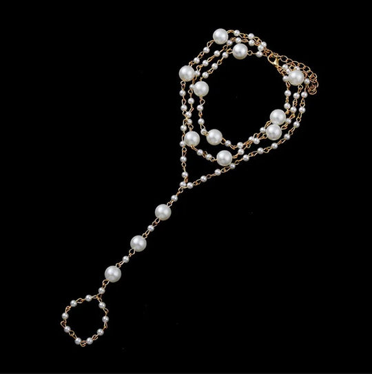 Pearl Crystal Barefoot Sandal - Single Bridal Beach Wedding