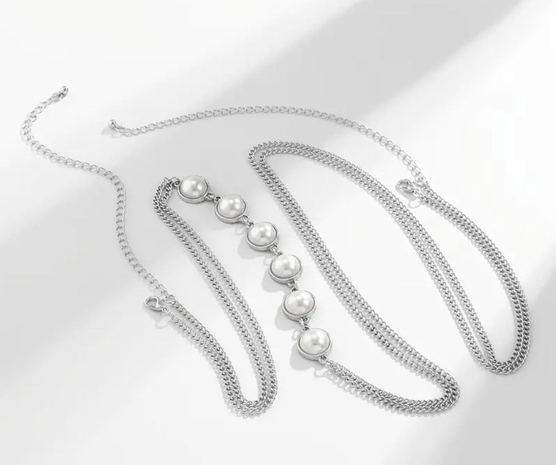 Pearl Body Chain Gold | Body Chain Bra | Sexy Chest Chain | Bridesmaid jewelry | Layered Body Chain | Bikini Body Jewelry