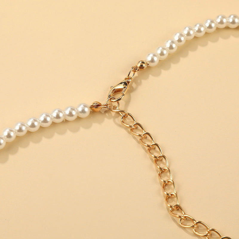 Pearls Bridal Back Necklace - Bridal Backdrop Necklace - Pearl Backdrop Necklace