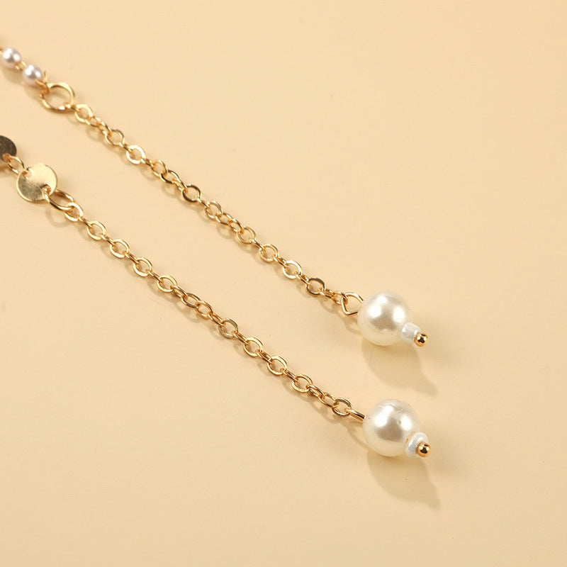 Pearls Bridal Y Back Necklace - Bridal Backdrop Necklace - Pearl Backdrop Necklace