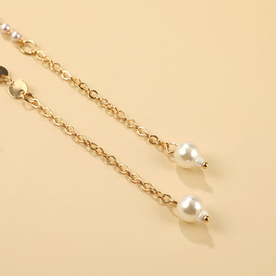 Pearls Bridal Y Back Necklace - Bridal Backdrop Necklace - Pearl Backdrop Necklace
