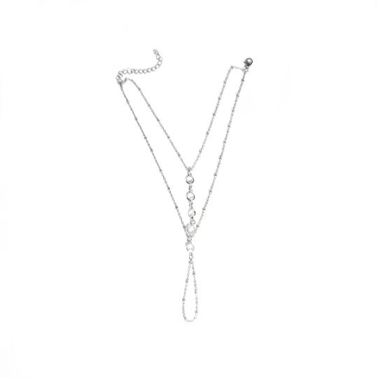 Simple Crystal Barefoot Sandal - Single Bridal Wedding Piece