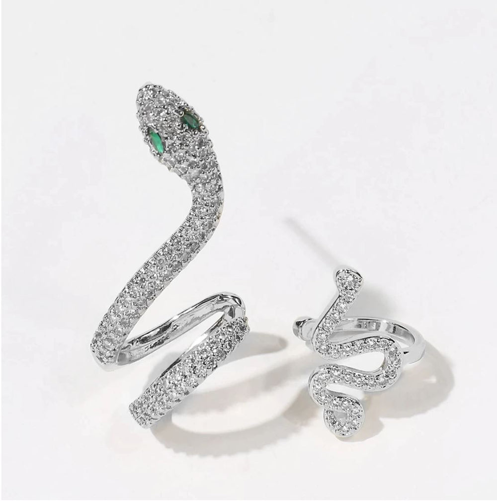 Snake Earring – Single Long Cobra Statement Reptile Jewelry