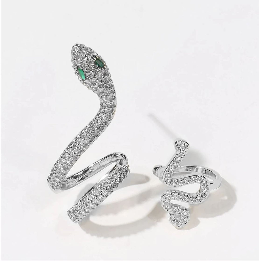 Snake Earring – Single Long Cobra Statement Reptile Jewelry