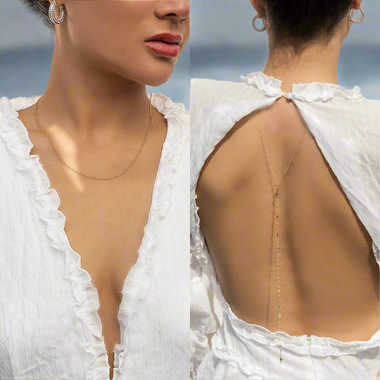 Star Back Summer Body Chain - Bridesmaid Backless Chain - Open Back Necklace