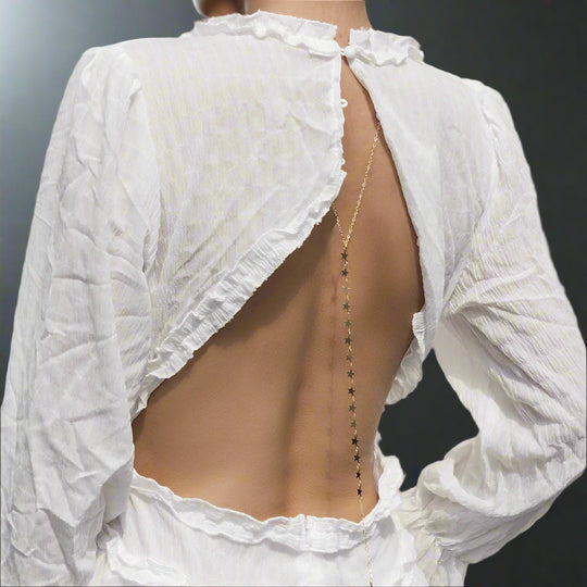 Star Back Summer Body Chain - Bridesmaid Backless Chain - Open Back Necklace