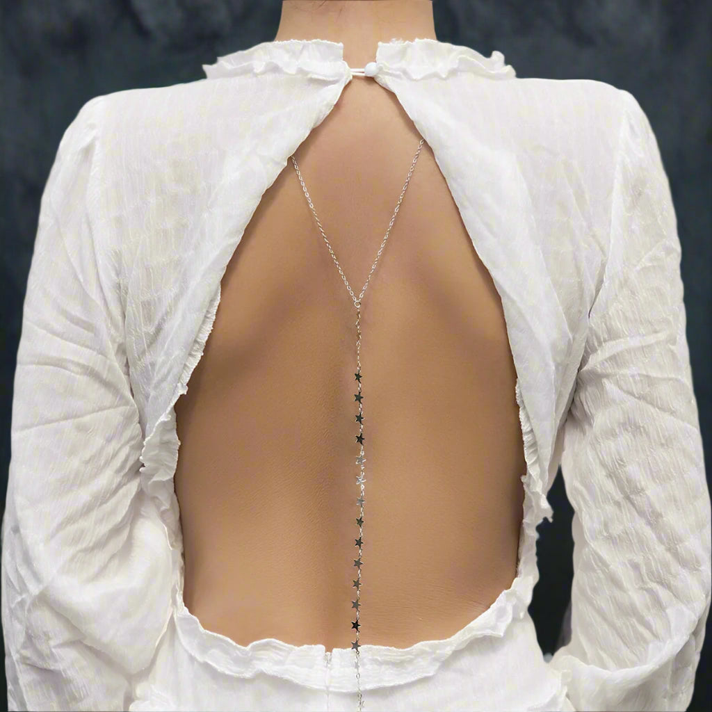Star Back Summer Body Chain - Bridesmaid Backless Chain - Open Back Necklace