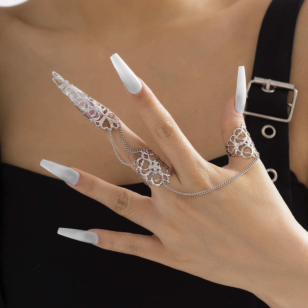 Wedding Finger Ring Chain - Full Finger Harness Chain Ring